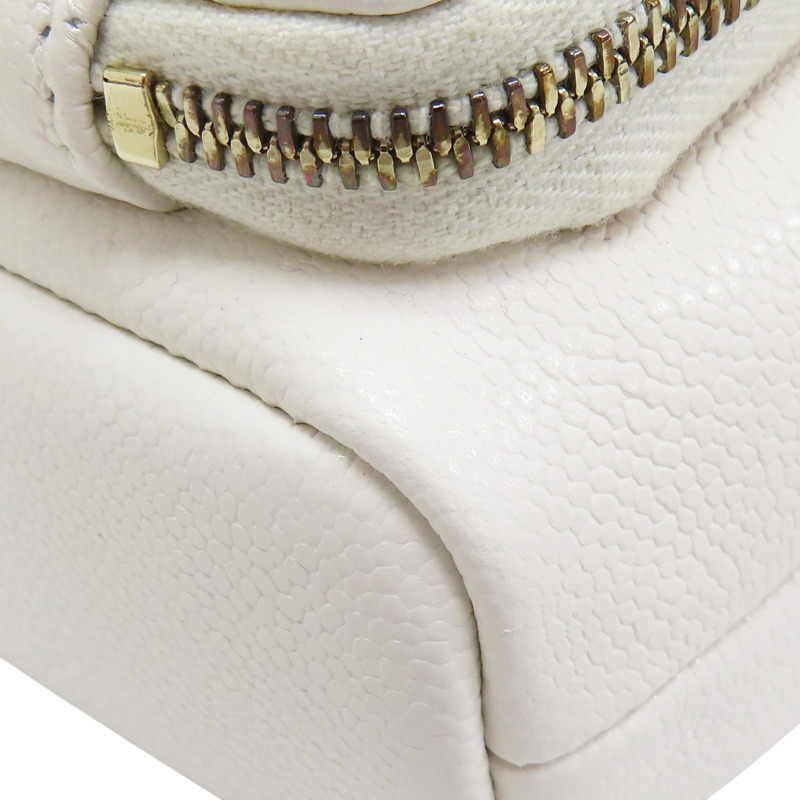 白色 荔枝牛皮 鍊帶 水桶包 肩背包【CHANEL 香奈兒】-9