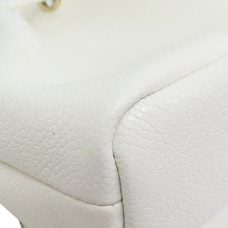 白色 荔枝牛皮 鍊帶 水桶包 肩背包【CHANEL 香奈兒】-10