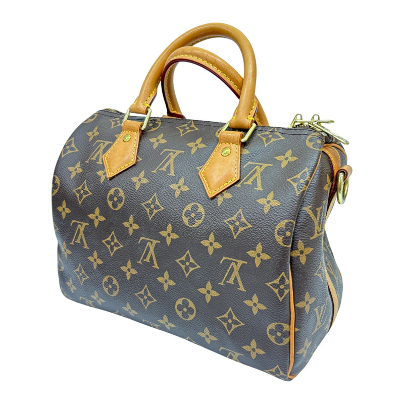 棕色原花帆布 Speedy Bandouliere 25 兩用包【LOUIS VUITTON LV 路易威登】 M41113-2