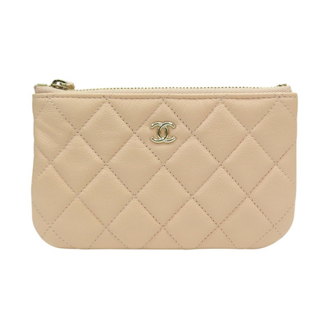 杏色牛皮 零錢包【CHANEL 香奈兒】