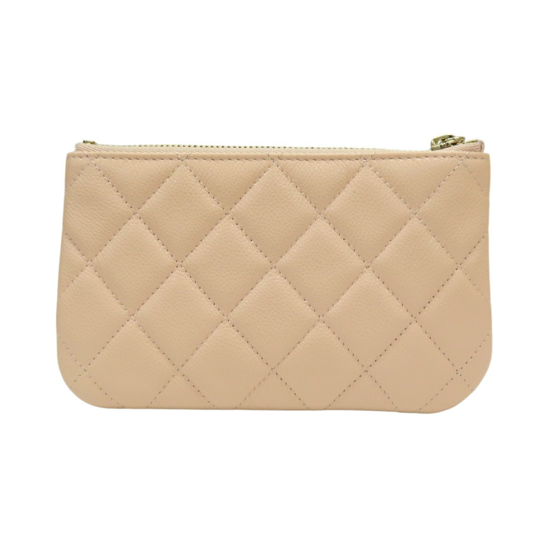 杏色牛皮 零錢包【CHANEL 香奈兒】-1