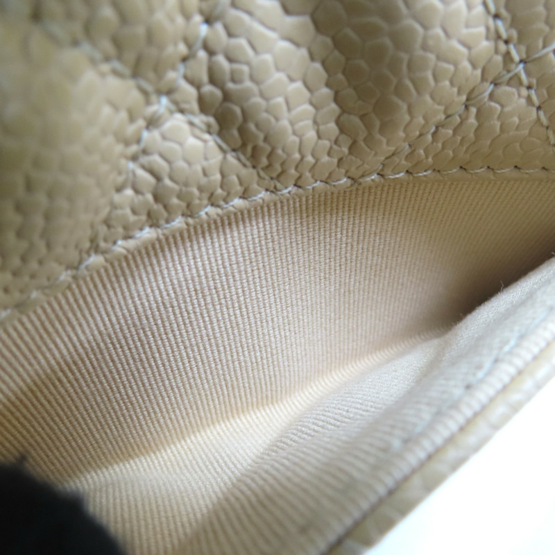 杏色 菱格紋 荔枝牛皮 扣式名片夾【CHANEL 香奈兒】-6