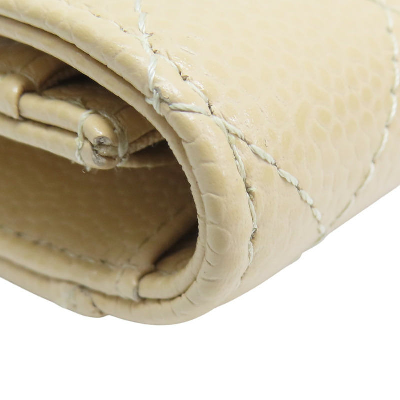 杏色 菱格紋 荔枝牛皮 扣式名片夾【CHANEL 香奈兒】-13