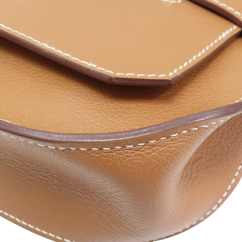 金棕色 Evercolor牛皮 Mini Jypsiere 肩背包 W刻【HERMES 愛馬仕】-9