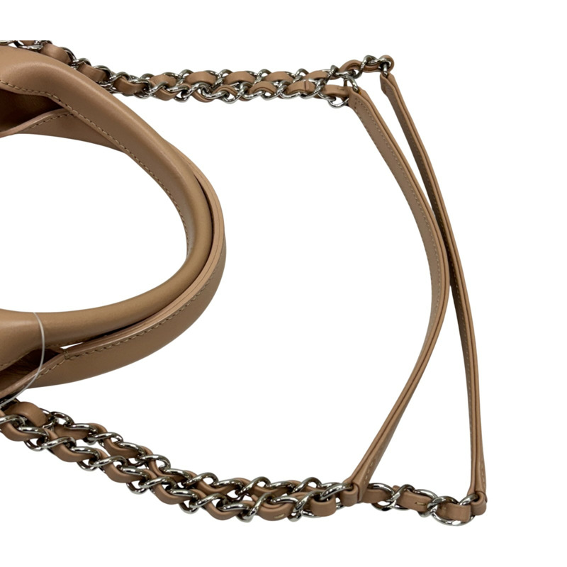 米色 帆布 Deauville MM 肩背包【CHANEL 香奈兒】 AS3257-10