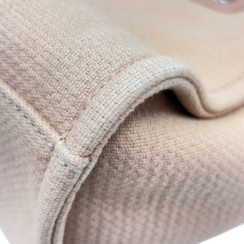 米色 帆布 Deauville MM 肩背包【CHANEL 香奈兒】 AS3257-13