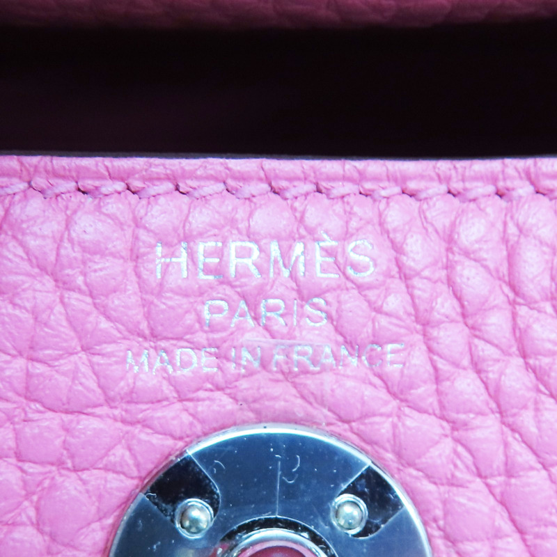 唇膏粉 Taurillon牛皮 Mini Lindy 肩背包 銀釦 Z刻【HERMES 愛馬仕】-5