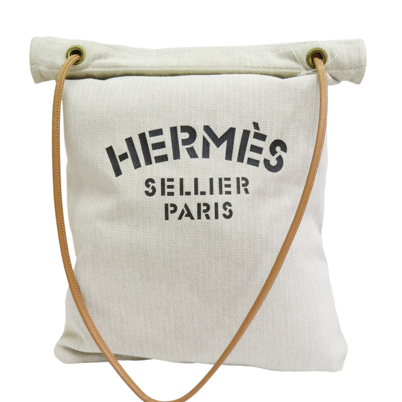 米色 帆布 Aline Grooming 肩背包【HERMES 愛馬仕】-0