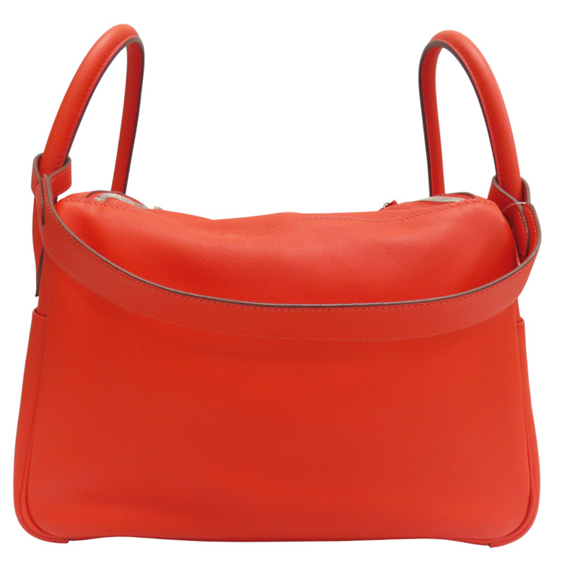 牡丹紅 Swift牛皮 Lindy 30 肩背包 □R刻 銀釦【HERMES 愛馬仕】-1