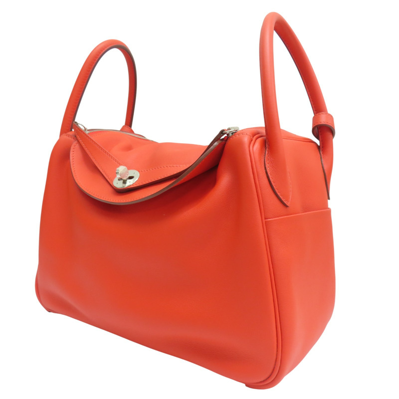 牡丹紅 Swift牛皮 Lindy 30 肩背包 □R刻 銀釦【HERMES 愛馬仕】-2