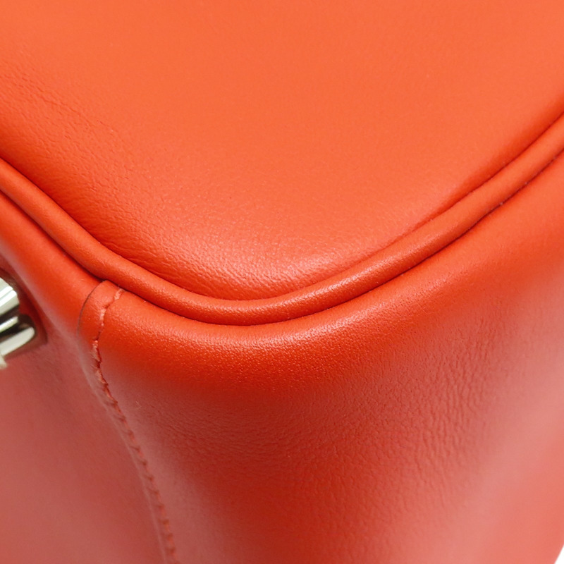 牡丹紅 Swift牛皮 Lindy 30 肩背包 □R刻 銀釦【HERMES 愛馬仕】-11