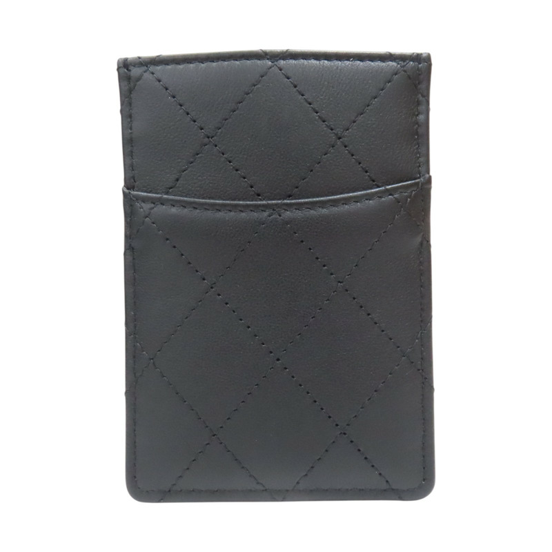黑色 菱格紋 牛皮 名片夾 卡夾【CHANEL 香奈兒】-1