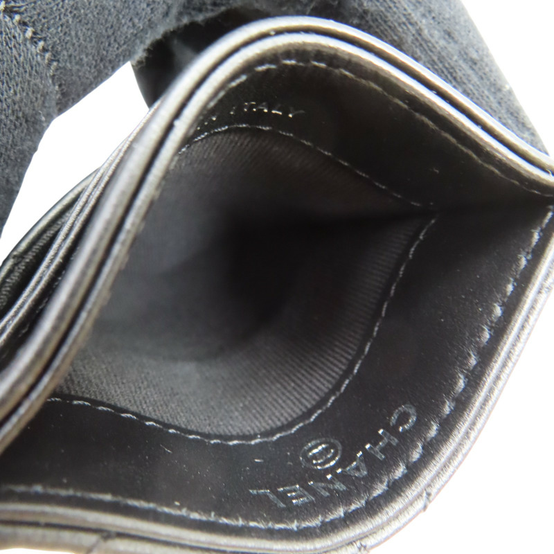 黑色 菱格紋 牛皮 名片夾 卡夾【CHANEL 香奈兒】-4