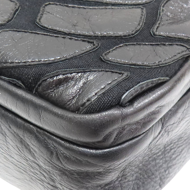 黑色 羊皮 肩背包 金釦【CHANEL 香奈兒】-11