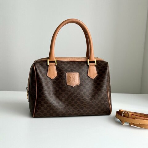 𝐂𝐄𝐋𝐈𝐍𝐄棕老花𝟐𝟓𝐜𝐦波士頓包（贈專櫃背帶）