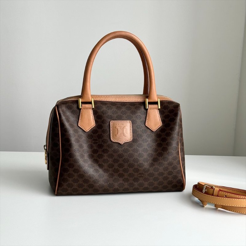 𝐂𝐄𝐋𝐈𝐍𝐄棕老花𝟐𝟓𝐜𝐦波士頓包(贈專櫃背帶)-0