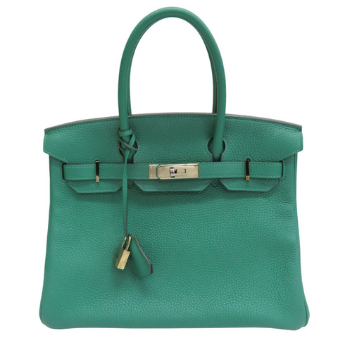 絲絨綠 Togo牛皮 Birkin30 柏金包 手提包 C刻 銀扣【HERMES 愛馬仕】 C刻