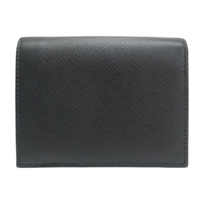 黑色牛皮 扣式短夾【PRADA 普拉達】-1