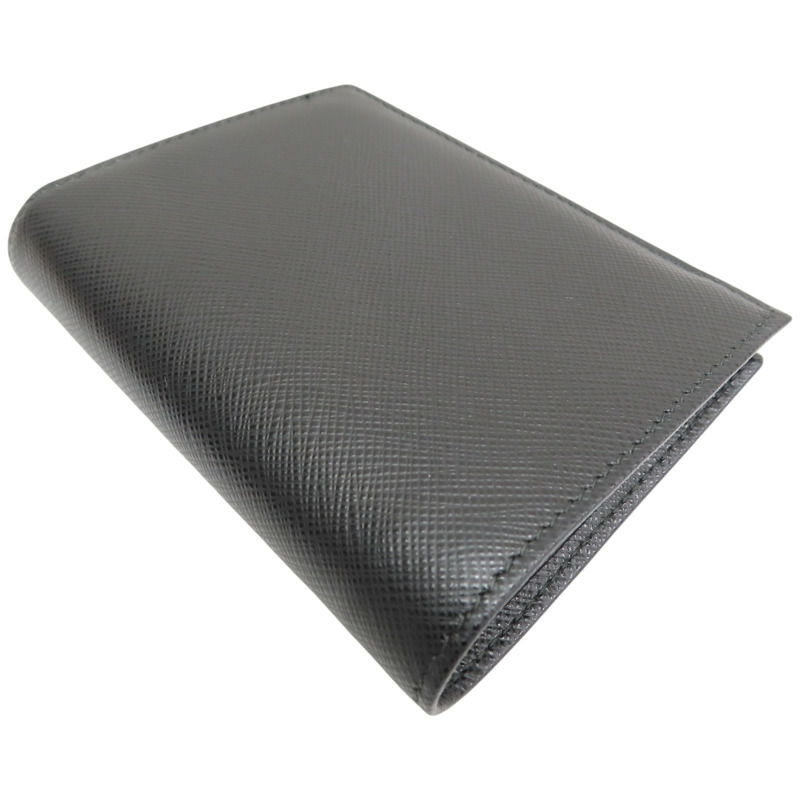 黑色牛皮 扣式短夾【PRADA 普拉達】-3