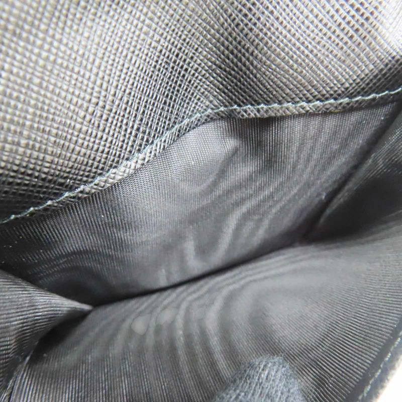 黑色牛皮 扣式短夾【PRADA 普拉達】-7