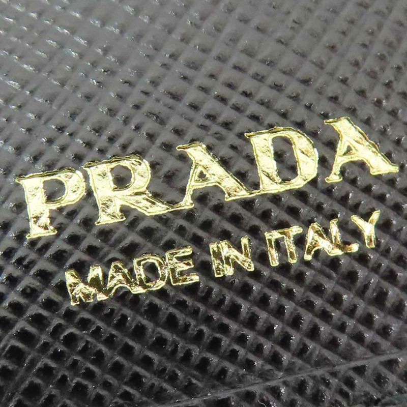 黑色牛皮 扣式短夾【PRADA 普拉達】-10