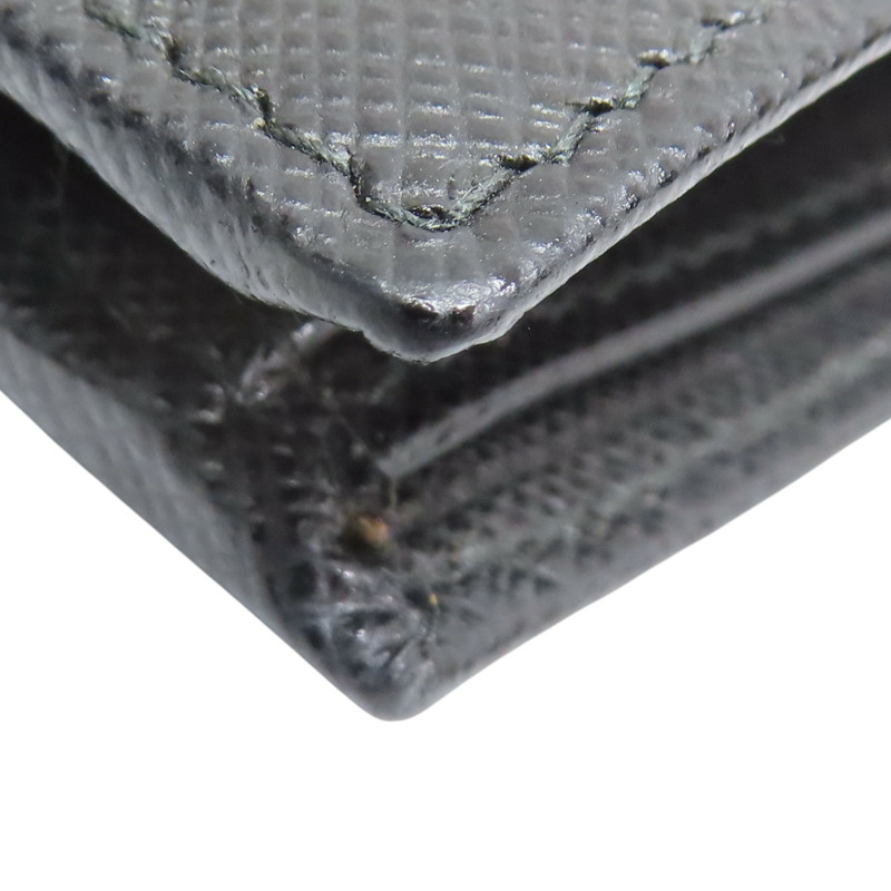 黑色牛皮 扣式短夾【PRADA 普拉達】-15