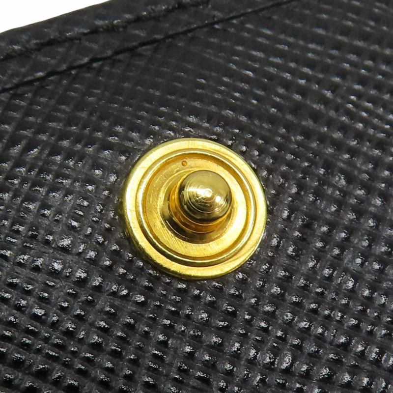 黑色牛皮 扣式短夾【PRADA 普拉達】-17