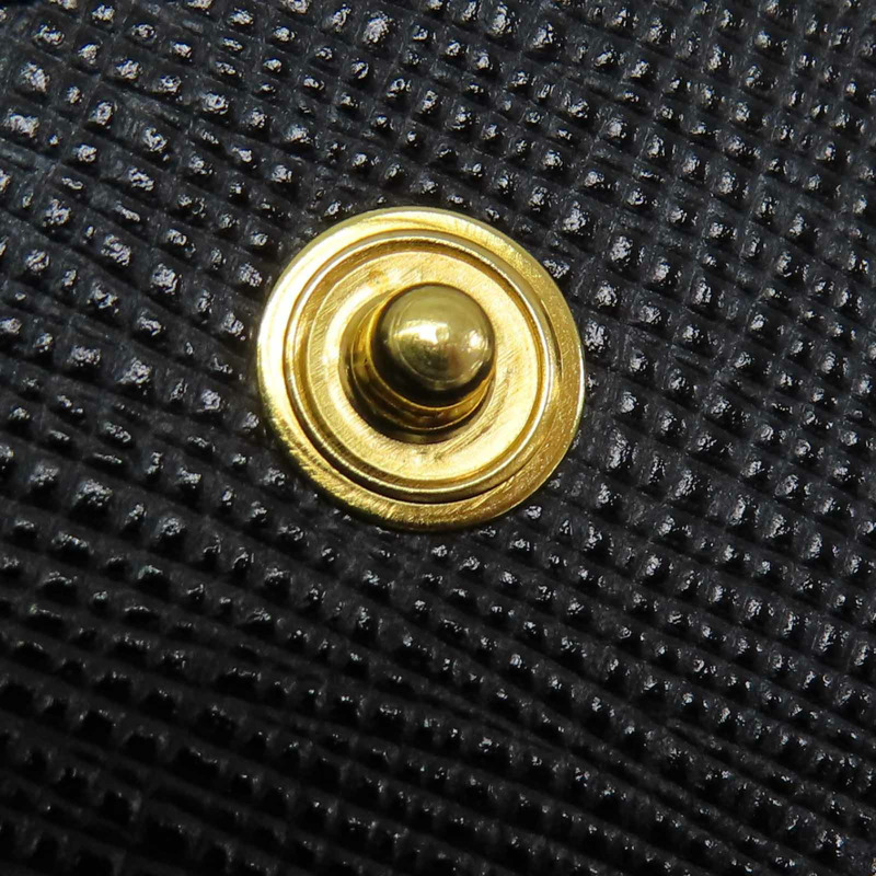 黑色牛皮 扣式短夾【PRADA 普拉達】-19