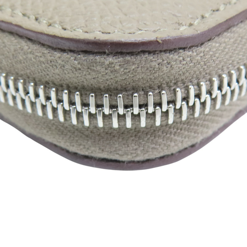 灰色 Epsom牛皮 Silk'in Compact 短夾 W刻【HERMES 愛馬仕】-11