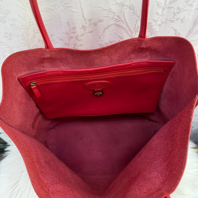 Mulberry Blossom Tote leather tote Very good condition Red, Leather-6