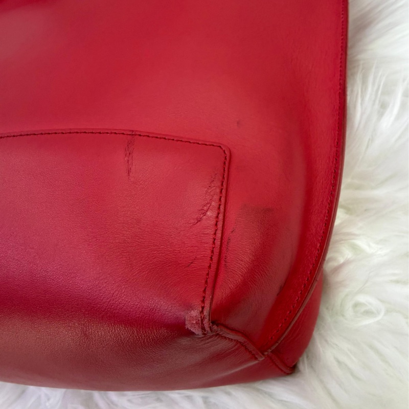 Mulberry Blossom Tote leather tote Very good condition Red, Leather-7