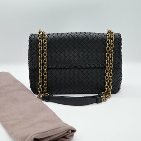 【專櫃 15 萬♥️】Bottega Veneta 寶緹嘉 經典系列 黑色牛皮 編織 單肩包 鏈條包 通勤百搭