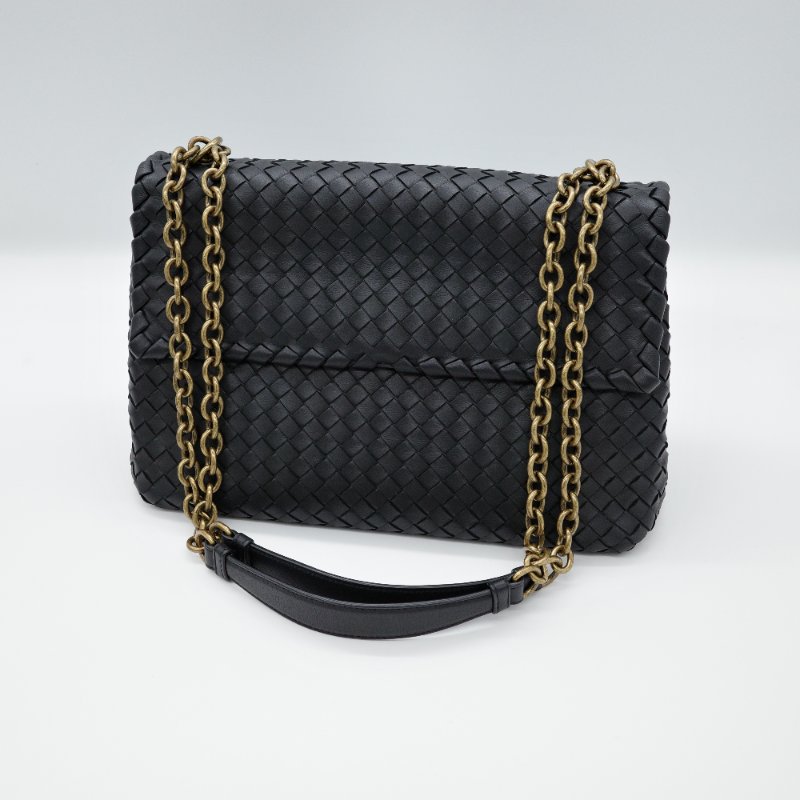 【專櫃 15 萬♥️】Bottega Veneta 寶緹嘉 經典系列 黑色牛皮 編織 單肩包 鏈條包 通勤百搭-1