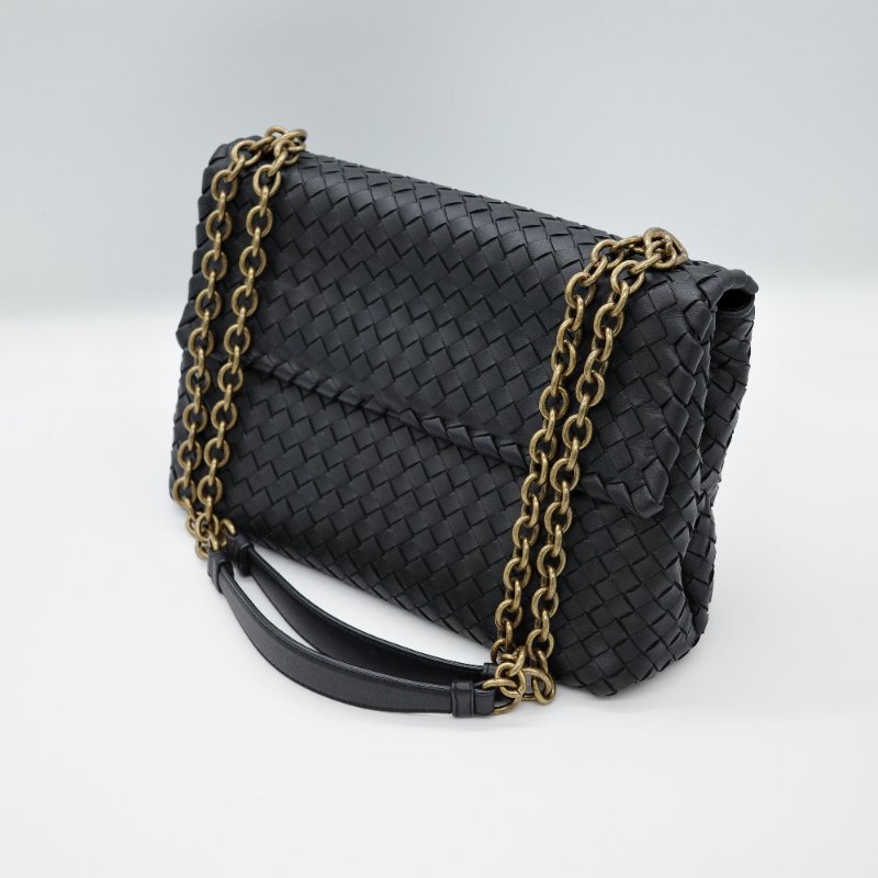 【專櫃 15 萬♥️】Bottega Veneta 寶緹嘉 經典系列 黑色牛皮 編織 單肩包 鏈條包 通勤百搭-2