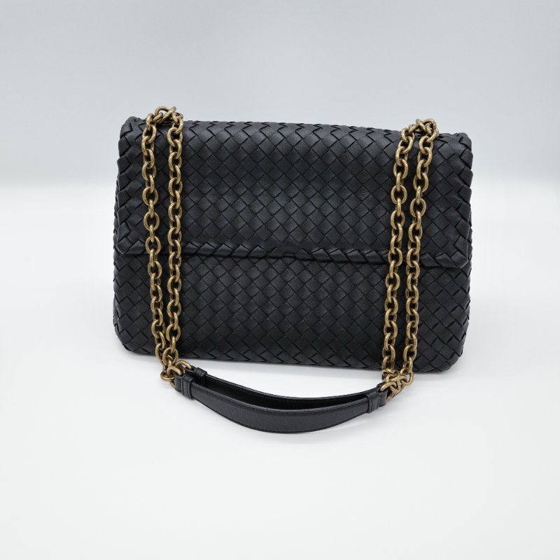 【專櫃 15 萬♥️】Bottega Veneta 寶緹嘉 經典系列 黑色牛皮 編織 單肩包 鏈條包 通勤百搭-3