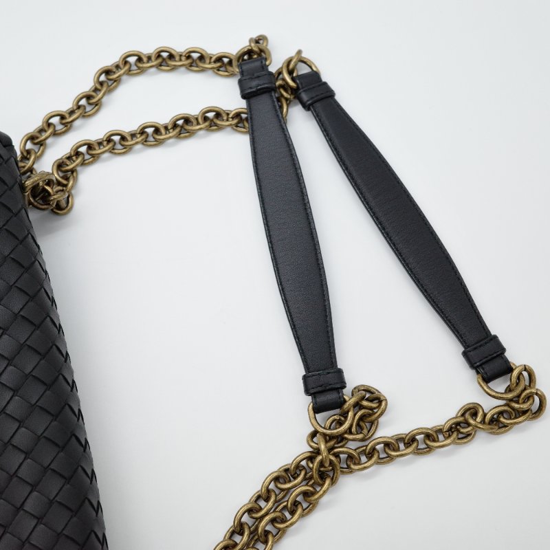 【專櫃 15 萬♥️】Bottega Veneta 寶緹嘉 經典系列 黑色牛皮 編織 單肩包 鏈條包 通勤百搭-11