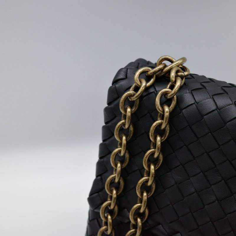 【專櫃 15 萬♥️】Bottega Veneta 寶緹嘉 經典系列 黑色牛皮 編織 單肩包 鏈條包 通勤百搭-13