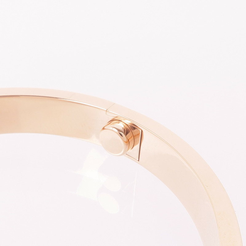 CARTIER 18K玫瑰金Love Bracelet 4 Diamonds鑽石手鐲Cartier#16-5