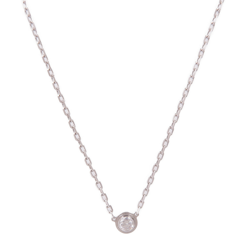CARTIER 18K白金d'Amour Diamond Pendant鑽石項鍊-0