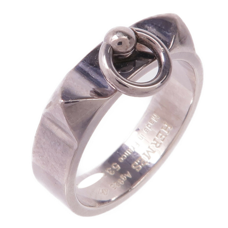 HERMES 925純銀Collier de chien Ring戒指Hermes#53/US#6.5-0