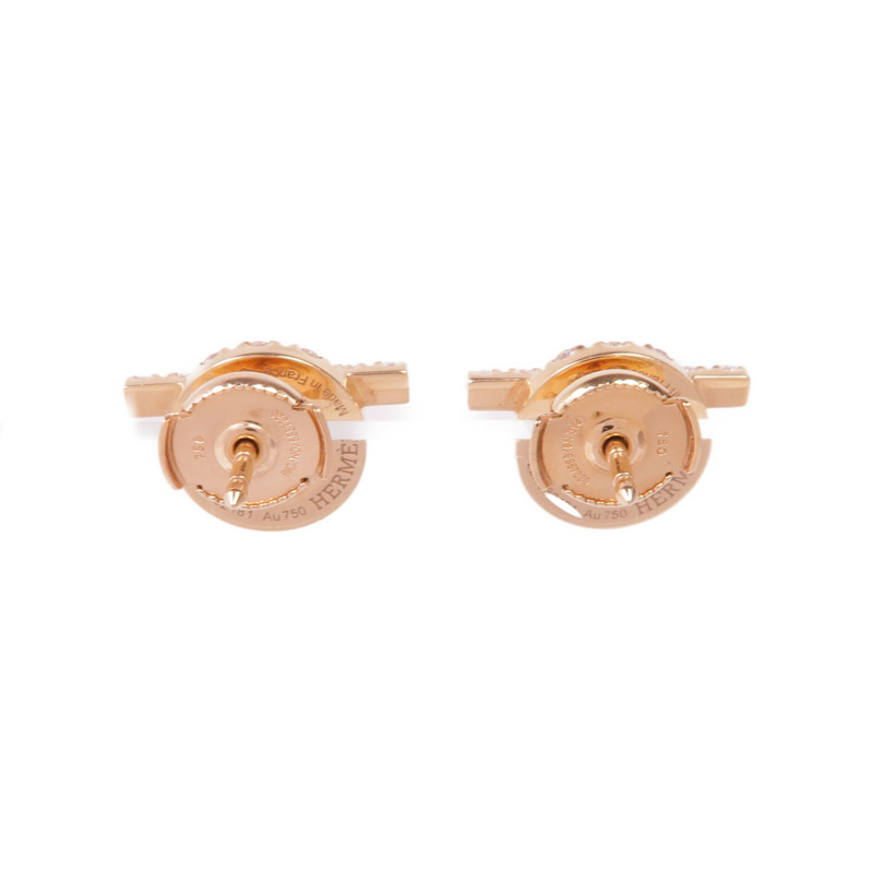 HERMES 18K玫瑰金Finesse Earrings鑽石耳環-2