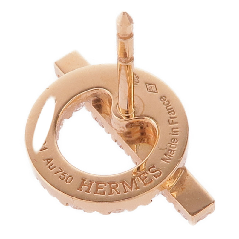 HERMES 18K玫瑰金Finesse Earrings鑽石耳環-5