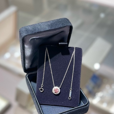 Tiffany粉色宝石钻石项链
