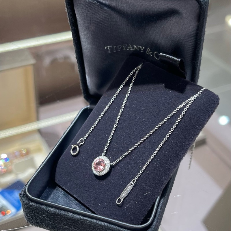 Tiffany粉色宝石钻石项链-3