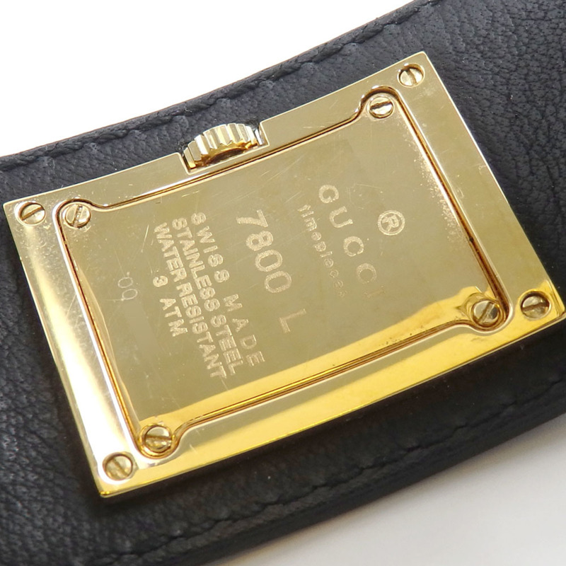 Gucci 女士手鐲腕錶，石英機芯，不鏽鋼皮革錶帶，7800L 電池供電-3