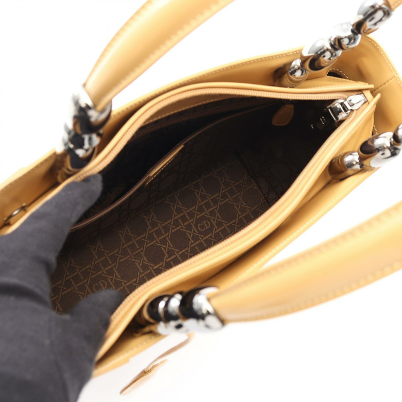 Christian Dior Maris Pearl 手提包，米色皮革，二手女款-2