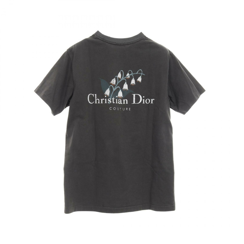 Christian Dior Couture 鈴蘭圖案T卹，純棉，灰色，XS碼，二手男款-1