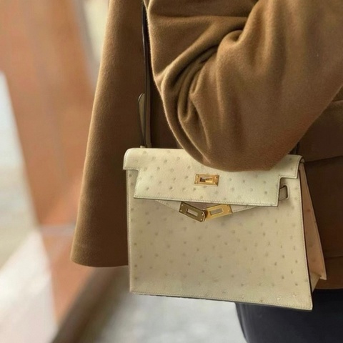 愛馬仕/Hermès 全套 kelly danse  奶油白金扣z刻