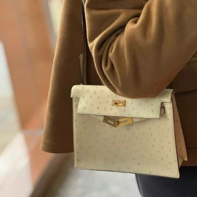 愛馬仕/Hermès 全套 kelly danse  奶油白金扣z刻-0