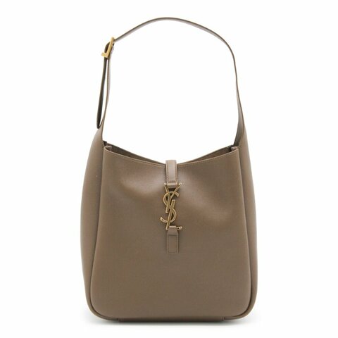 【YSL】SAINT LAURENT LE 5 A 7 Hobo Small 小款 粒面牛皮 鹿皮 肩背包 核桃棕色 金扣 Pecan Brown 713938